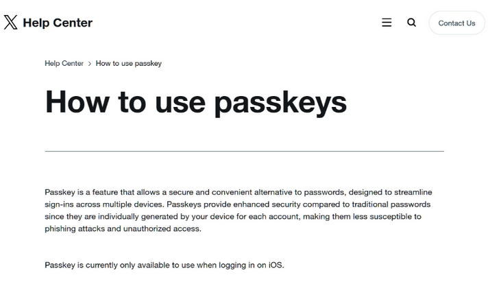 黄竹镇苹果维修店铺分享iOS用户如何通过通行密钥(Passkey)登录 